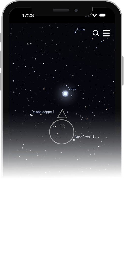 Captura de pantalla de la aplicación Universe Star Finder