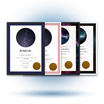 Cuatro diseños de certificados para regalar una estrella