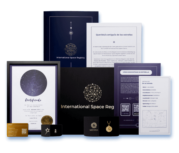 Cofre regalo premium todo en uno con certificado personalizado, mapa estelar y accesorios exclusivos