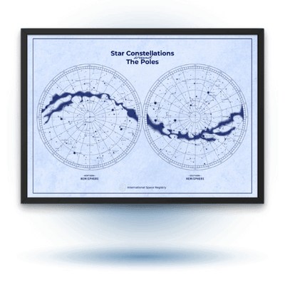 Póster XXL del mapa estelar con la ubicación de la estrella