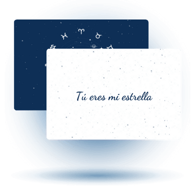 Tarjeta de felicitación personalizada para regalar una estrella