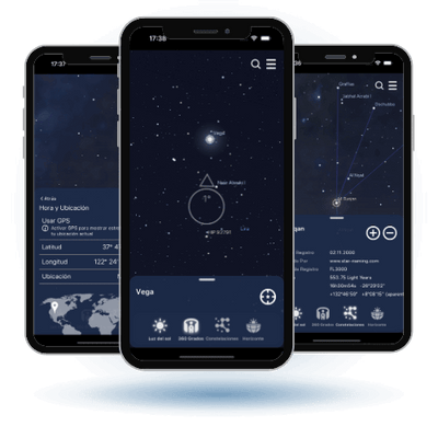 Capturas de pantalla de la aplicación Universe Star Finder