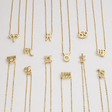 Cargar imagen en el visor de la galería, Collar zodiacal chapado en oro de 18 quilates